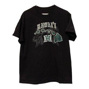 Hawaii Rainbow Warriors Rainbow Wahine Islands Black Green Shirt Size Med #4620